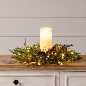 LED Pine Wreath Candle ring - Battery Operated